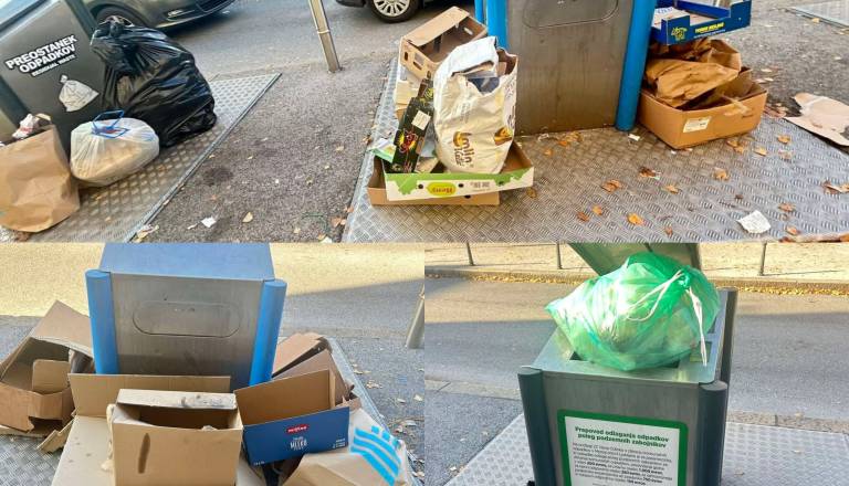 FOTO: Bralka opozarja: Okolica podzemnih zbiralnic na Šmartinski cesti zasmetena dvakrat na dan