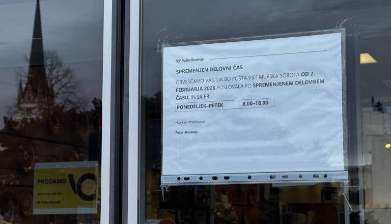 Pošta v Murski Soboti spreminja delovni čas