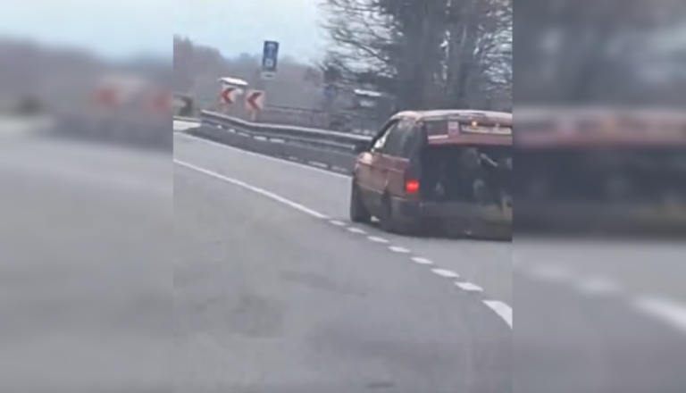 VIDEO: Voznik prtljažnik do zadnjega kotička napolnil z drvmi 