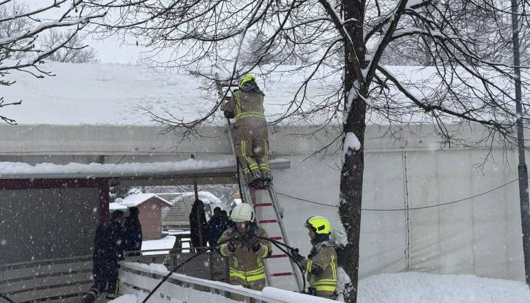 Zaradi obilnega sneženja posredovali gasilci v Parku pod tisočerimi zvezdami