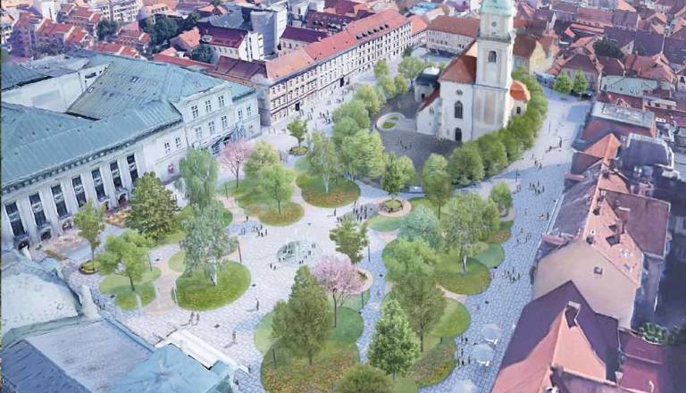 FOTO: Tako bo po prenovi izgledal Slomškov trg v Mariboru