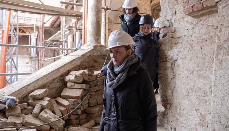 FOTO: Asta Vrečko na ogledu desetmilijonske obnove gradu Negova