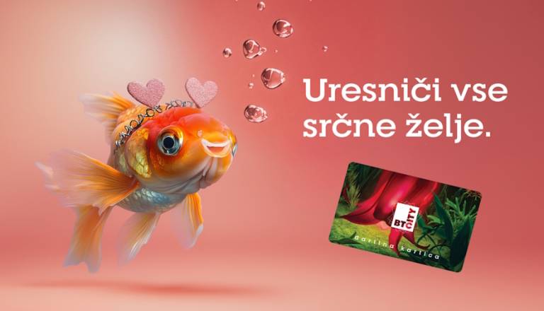 Zlata ribica lahko uresniči le tri želje, darilna kartica BTC City pa vse!