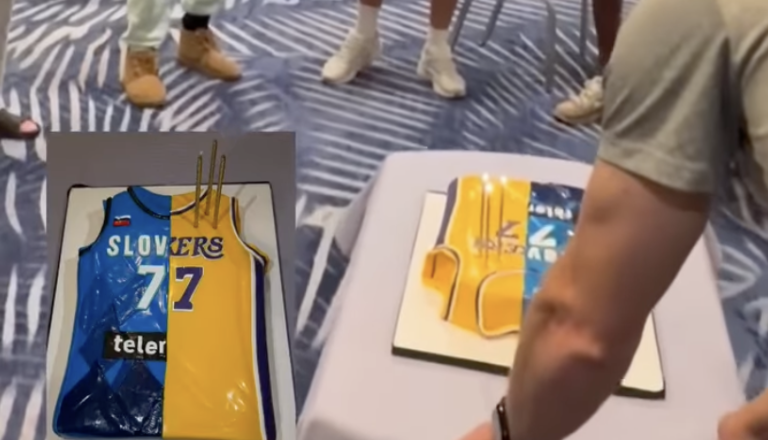 VIDEO: Torta, o kateri govorijo vsi: Tako so Lakersi voščili Dončiću