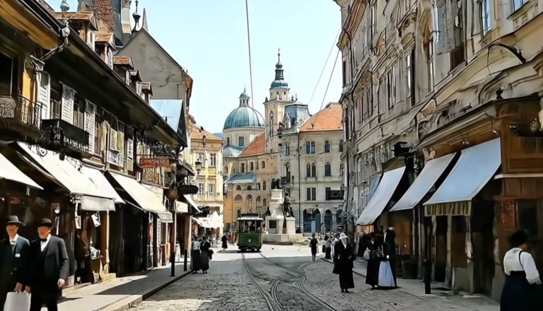 VIDEO: Tako je bila videti Ljubljana pred 100 leti – po današnjem centru je vozil tramvaj