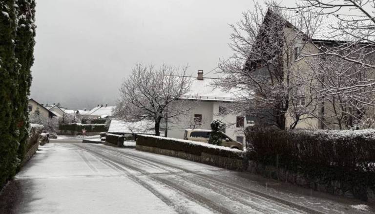 Sneženje bo najbolj izrazito na Kočevskem in širši Notranjski