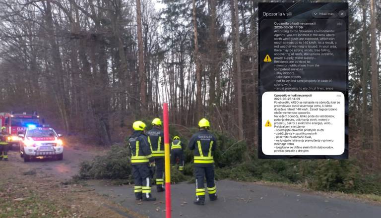 Ptujčani prejeli opozorilo SI-Alarm: Sunki vetra lahko presežejo 140 kilometrov na uro