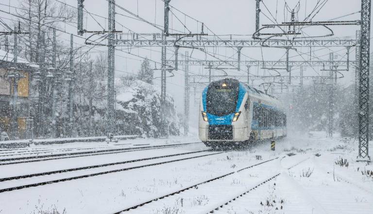 Zaradi vremenskih razmer prekinjen železniški promet v Semiču, potniki na avtobuse
