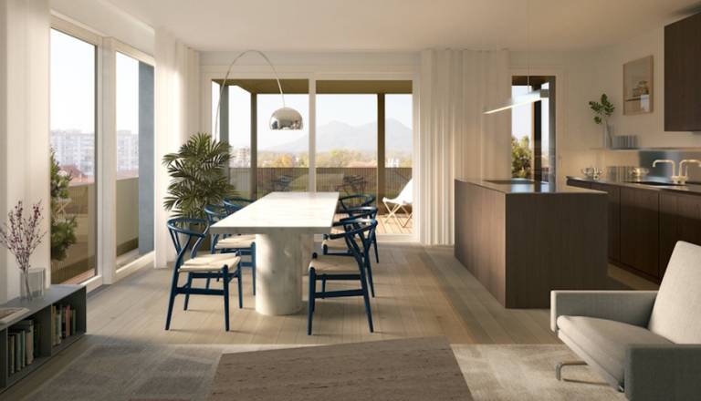 Penthouse stanovanja v Bežigrajski petki navdušujejo z dvema terasama, zasebnostjo in panoramskimi razgledi: To je ljubljanska soseska, kjer razgledi na Alpe in prestiž postanejo vsakdan