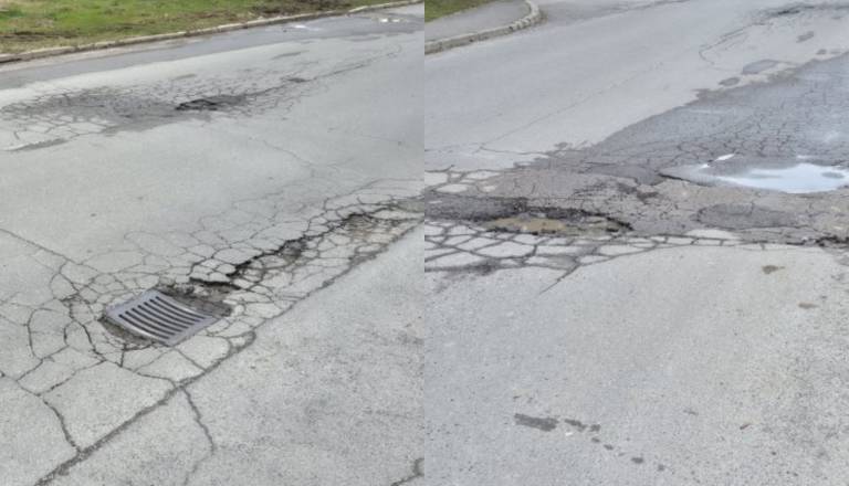 Udarne jame v Trnovem, čakajo na boljše vremenske pogoje