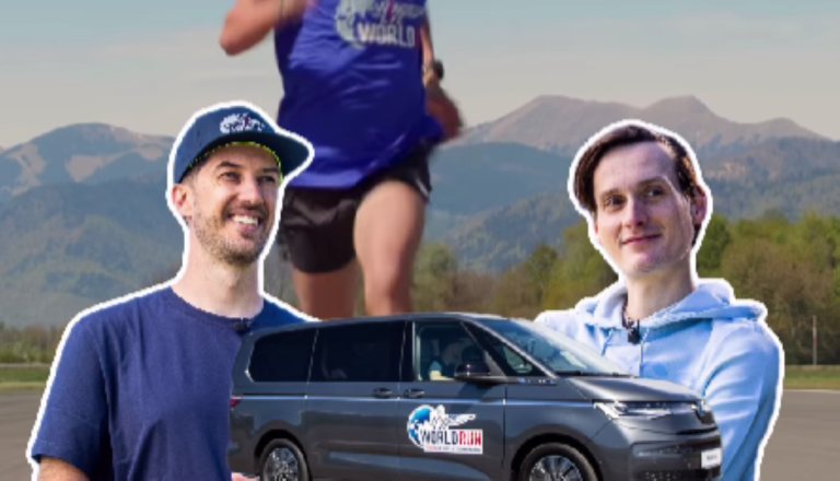 Domen Prevc za volanom 'lovilca' tekačev na Wings for Life v Ljubljani