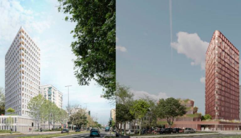 FOTO: Nova 60-metrska stolpnica v Šiški - bela ali bakrena prihodnost za Ljubljano?