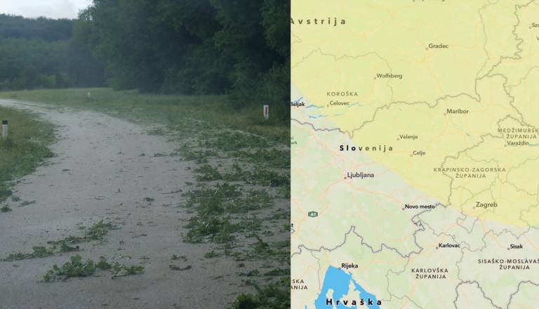 Tudi na območju Štajerske možnost nalivov in sodre