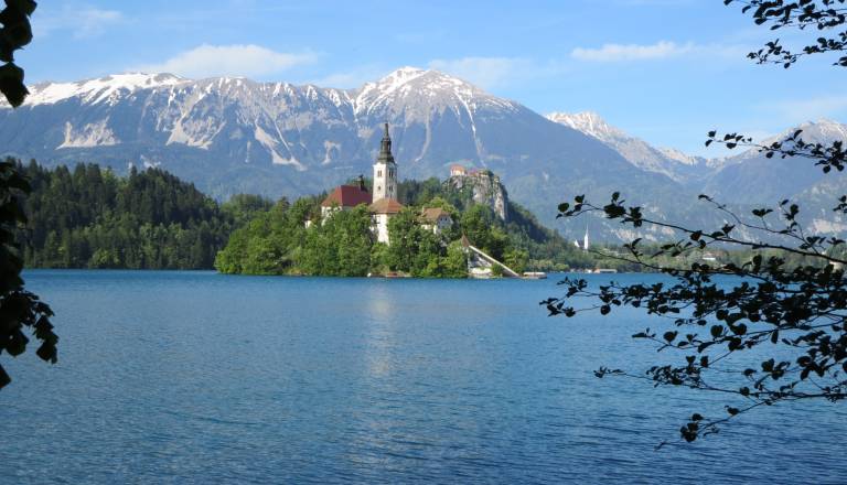 V Blejsko jezero padel voziček z otrokom, junak pa hitro v vodo za njim