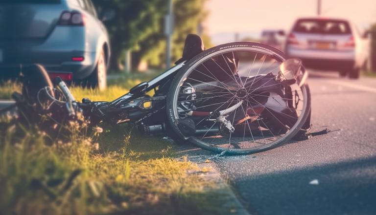 Policisti iščejo voznika terenca, ki je trčil v kolesarja in pobegnil