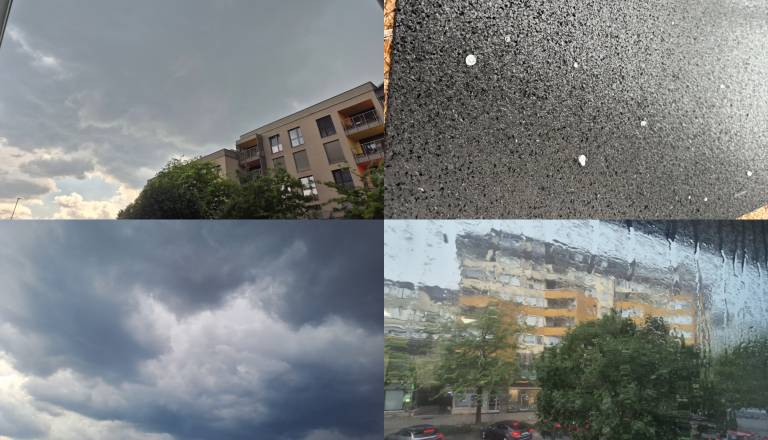 FOTO in VIDEO: Huda ura nad Pomurjem, ponekod že padala toča
