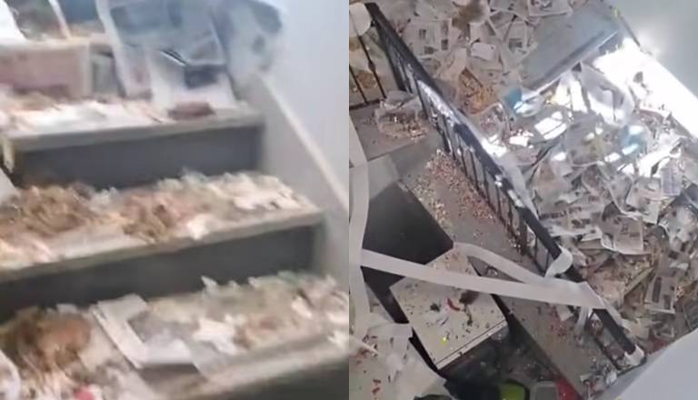VIDEO: Kaos na srednji šoli, tik ob meji maturanti za seboj pustili razdejanje