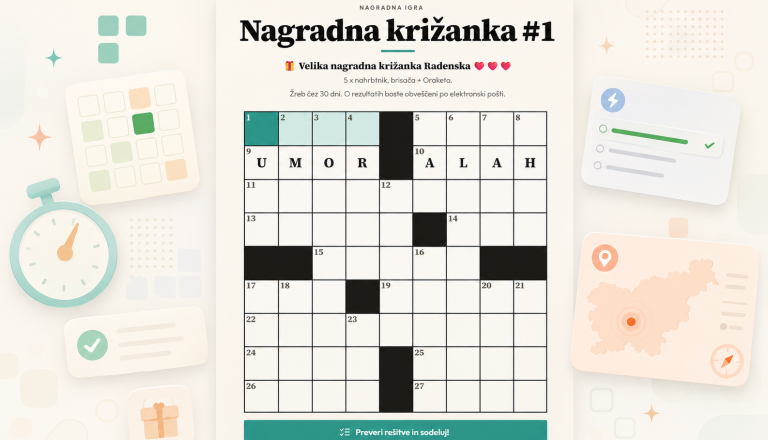 Sobotainfo Igre prinašajo veliko nagradno križanko! Preverite svoje znanje in se potegujte za nagrade