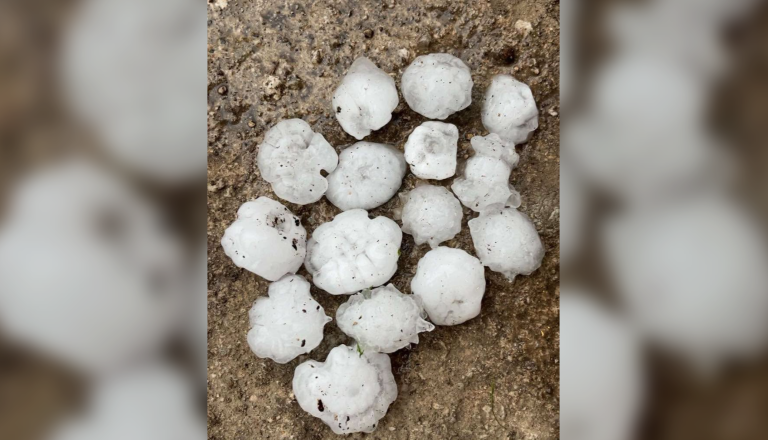 FOTO in VIDEO: Napovedi meteorologov so se uresničile, ponekod padala debela toča