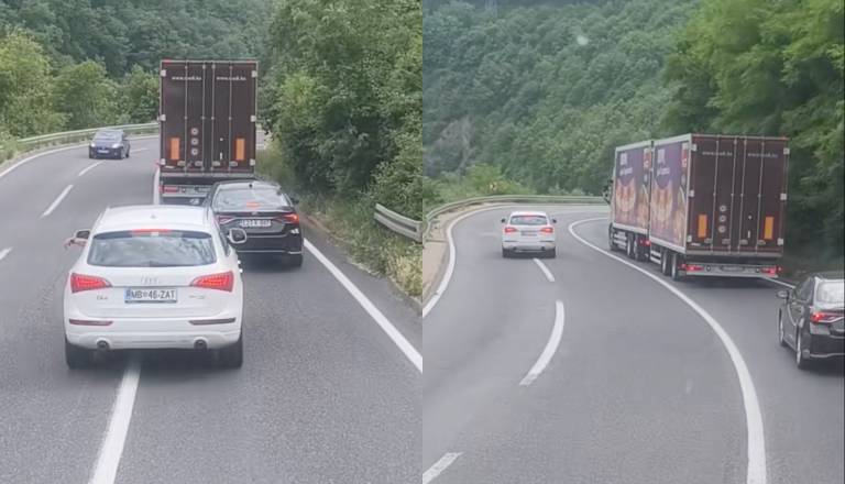 VIDEO: Hrvati objavili posnetek audija z mariborskimi tablicami: Nevarna vožnja se konča v najbolj napetem trenutku