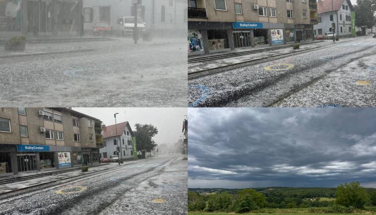 FOTO in VIDEO: V Pomurju že klesti debela toča