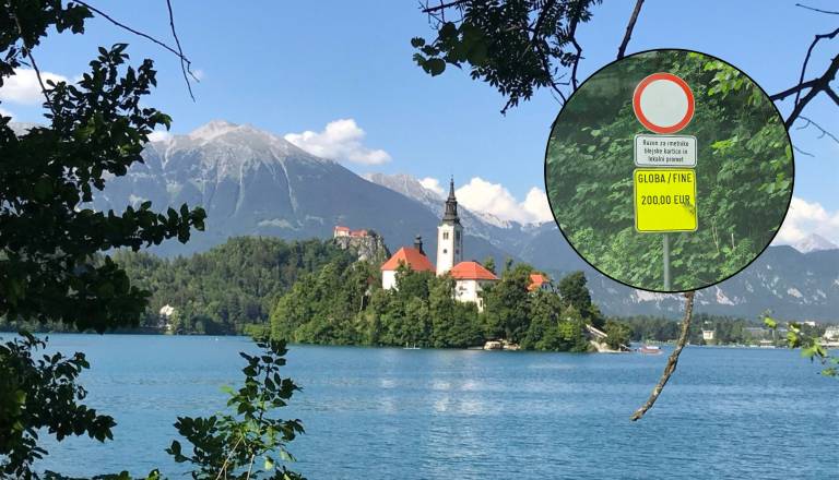 Prometni znak na Bledu razburja: Voznikom grozi 200 evrov kazni