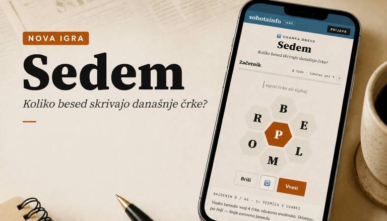 Koliko besed se skriva v sedmih črkah? Nova brezplačna igra Sedem je zdaj na naših medijih