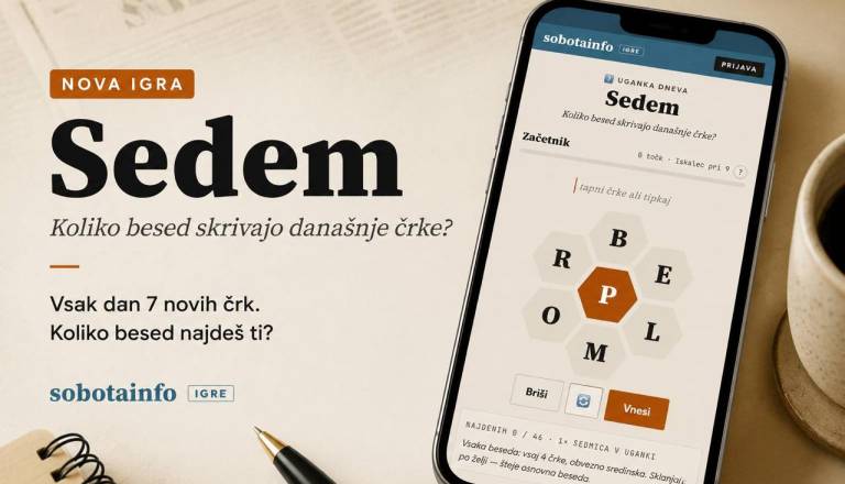 Koliko besed se skriva v sedmih črkah? Nova brezplačna igra Sedem je zdaj na naših medijih