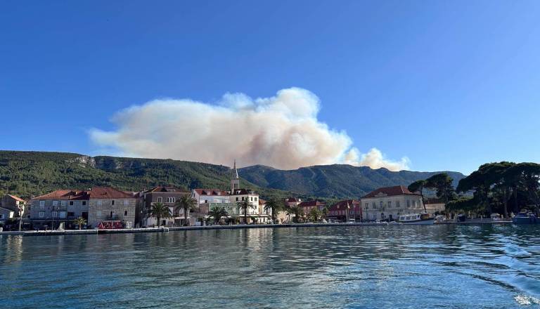 FOTO in VIDEO: Na priljubljenem hrvaškem otoku izbruhnil velik požar 