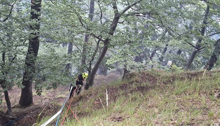 Pri Slovenski Bistrici divja obsežnejši gozdni požar, aktivirali bodo tudi helikopter