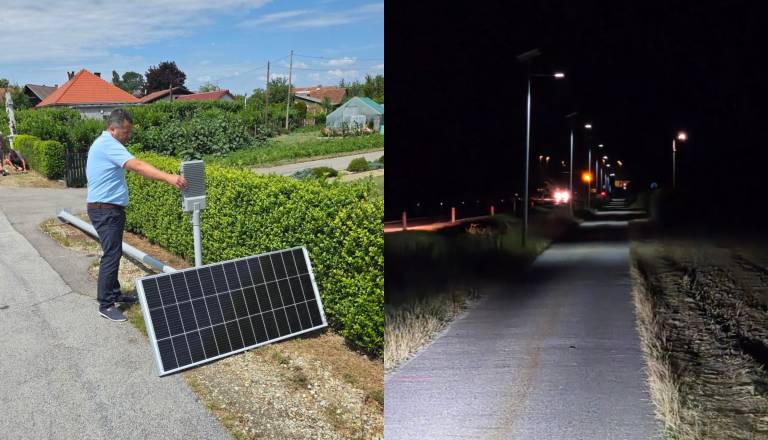 Ob kolesarski poti med Kapco in Gaberjem postavljajo solarno razsvetljavo
