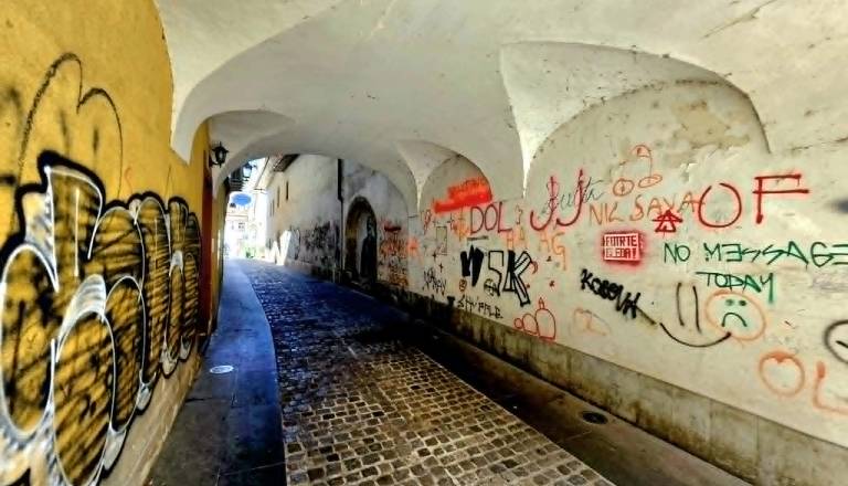 Pografitiran in neurejen podhod v središču Kranja: občina napoveduje ukrepanje