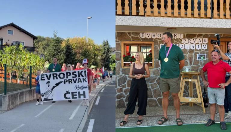 V Podvincih sprejeli evropskega prvaka Kristjana Čeha, Nuška Gajšek »Ptuj je ponosen nate!«