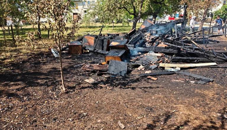 FOTO: Od čebelnjaka ni v požaru ostalo prav nič, zublji skoraj zajeli stanovanjske objekte
