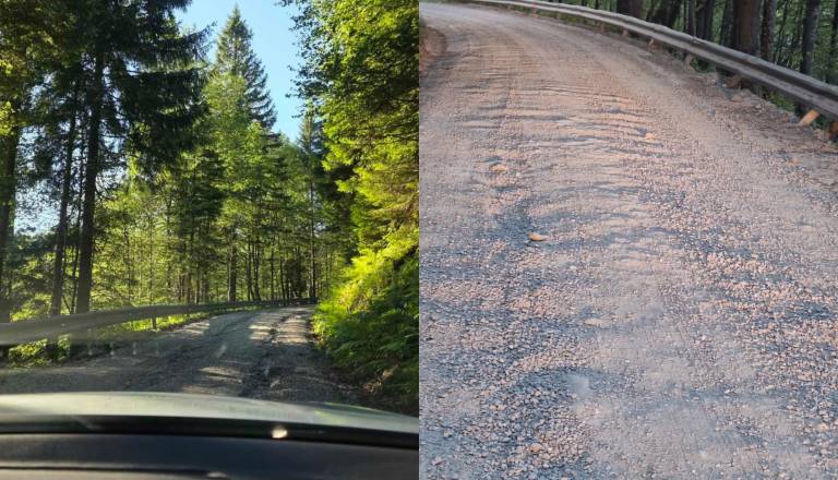»Cesta je skoraj neprevozna«: Opozarjajo na katastrofalne razmere na cesti do koče na Pohorju