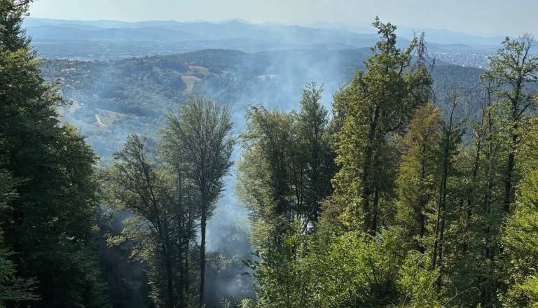 Požar pri Ljubljani gasili tudi iz zraka: Trije air tractorji odvrgli 9.000 litrov vode