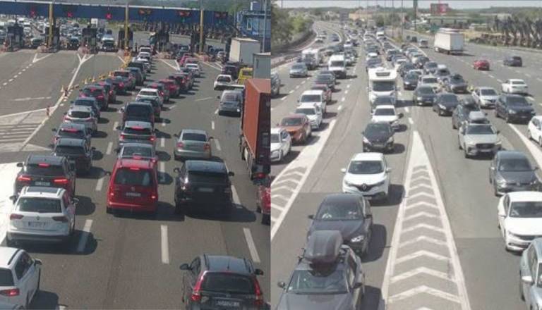 Gneča na hrvaških avtocestah proti morju, več nesreč in kilometrski zastoji