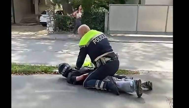 Odgovor policije glede pregona v Kamniku: Policist ga je želel ustaviti, voznik je pobegnil in padel