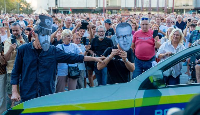 FOTO: Mijiča pridržali, nato ga je odpeljal kartonasti policijski avto