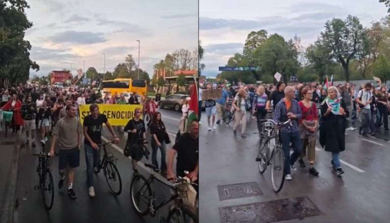 V Ljubljani protest ob odprtju izraelskega veleposlaništva, udeležile so se ga tudi vidne osebnosti