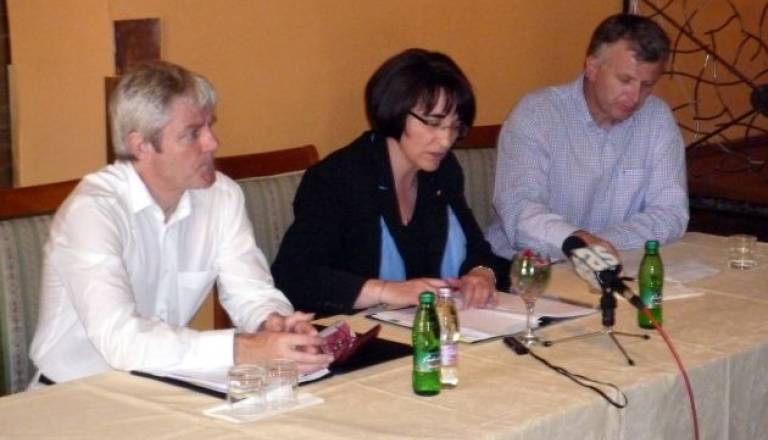 Mirovnik Marko Hren, ministrica Ljubica Jelušič in Andrej Horvat