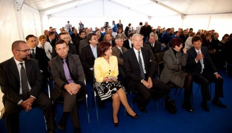 Od leve Vojmir Urlep, Anton Balažek, Gizela Štampar, Ernst Meijnders, Janja Bratož, Anton Južna