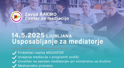 Usposabljanje za MEDIATORJE - Pridobite mednarodno veljaven naziv mediator