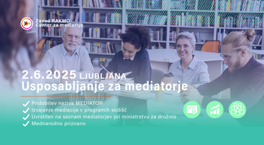 USPOSABLJANJE ZA MEDIATORJE - Pridobite mednarodno veljaven naziv mediator