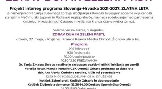 Projekt ZLATNA LETA - Zdrav duh in zeleni prsti