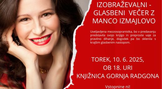 LITERARNO - IZOBRAŽEVALNI - GLASBENI VEČER Z MANCO IZMAJLOVO