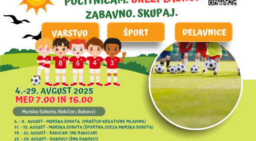 Brezplačne počitniške aktivnosti za otroke I. in II. triade osnovne šole