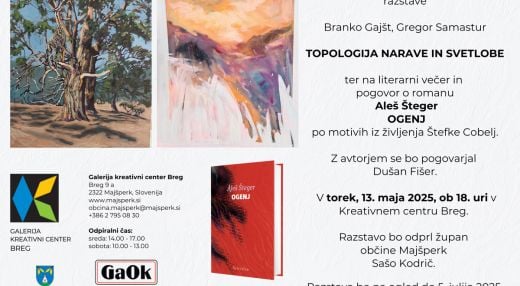 RAZSTAVA TOPOLOGIJA NARAVE IN SVETLOBE (avtorja Branko Gajšt in Gregor Samastur)