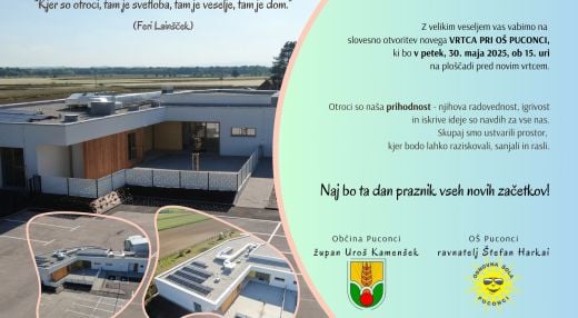 Slovesna otvoritev novega vrtca pri OŠ Puconci
