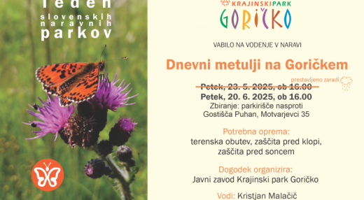 Vodenje v naravi DNEVNI METULJI NA GORIČKEM - Motvarjevci